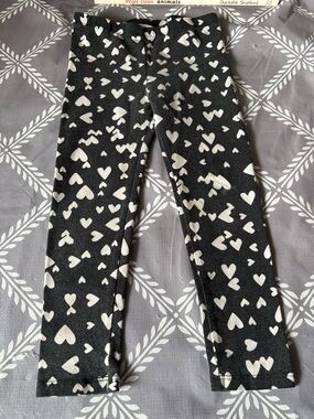 Osh gosh Black Heart Print Fleece Leggings size 3T